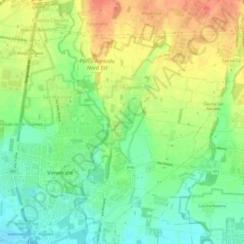 Mappa topografica Oldaniga, altitudine, rilievo
