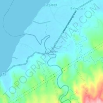 Mappa topografica Kulasihan, altitudine, rilievo