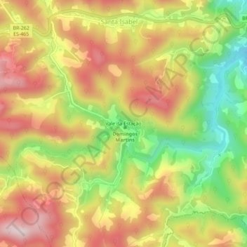 Mappa topografica Vale da Estação, altitudine, rilievo