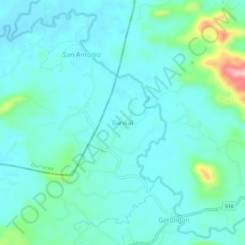 Mappa topografica Bankal, altitudine, rilievo