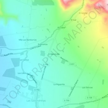 Mappa topografica El Membrillo, altitudine, rilievo