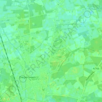 Mappa topografica Tjoene, altitudine, rilievo