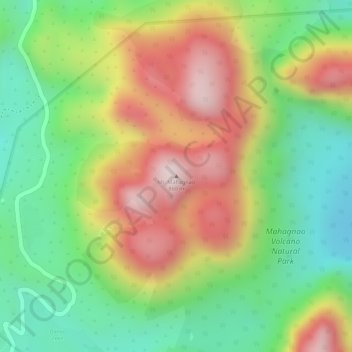 Mappa topografica Mt. Mahagnao, altitudine, rilievo