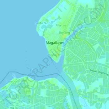 Mappa topografica Poblacion, altitudine, rilievo