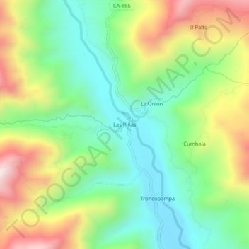 Mappa topografica Las Piñas, altitudine, rilievo