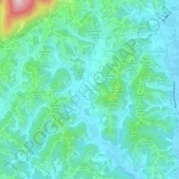 Mappa topografica Vitna vas, altitudine, rilievo