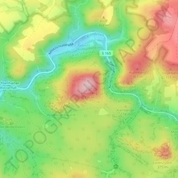Mappa topografica Hausberg, altitudine, rilievo