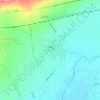Mappa topografica Valderrubio, altitudine, rilievo