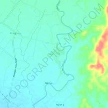 Mappa topografica Bayotbot, altitudine, rilievo