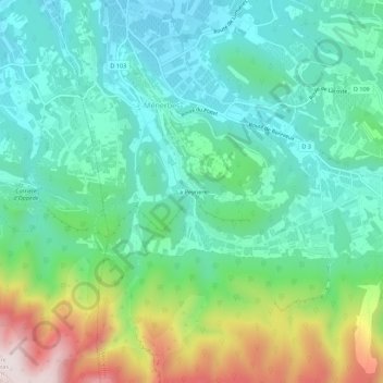 Mappa topografica La Peyriere, altitudine, rilievo