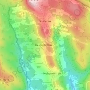 Mappa topografica Heinrichsbrunn, altitudine, rilievo