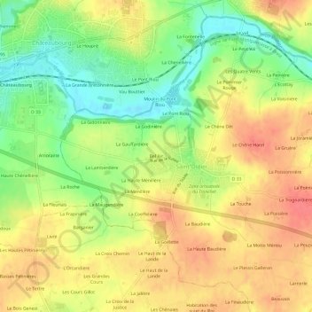Mappa topografica Bel Air, altitudine, rilievo
