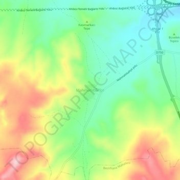 Mappa topografica Mahmatlıbahçe, altitudine, rilievo