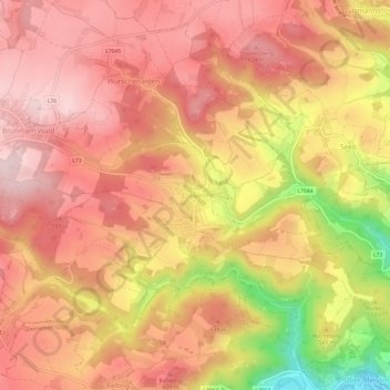 Mappa topografica Loiwein, altitudine, rilievo
