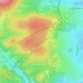 Mappa topografica Maurer Wald, altitudine, rilievo