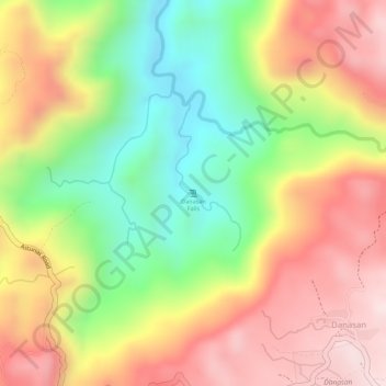 Mappa topografica Danasan Falls, altitudine, rilievo