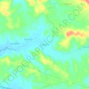 Mappa topografica Navarro, altitudine, rilievo