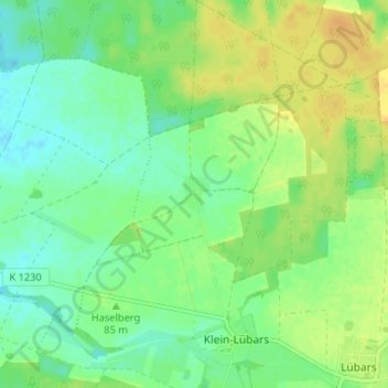 Mappa topografica Glienicke, altitudine, rilievo