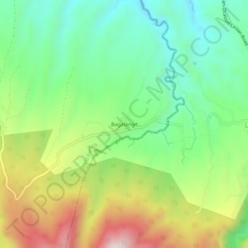 Mappa topografica Bagalangit, altitudine, rilievo