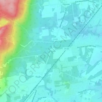 Mappa topografica Dutchtown, altitudine, rilievo