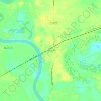 Mappa topografica Romayor, altitudine, rilievo