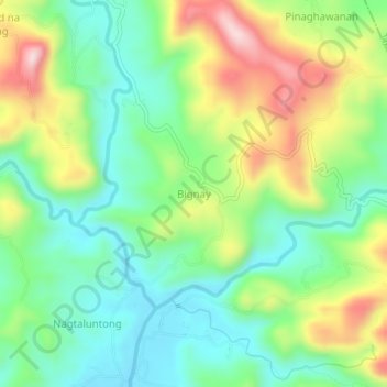 Mappa topografica Bignay, altitudine, rilievo