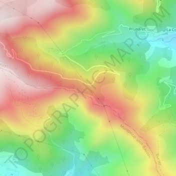 Mappa topografica Pesade de l'âne, altitudine, rilievo