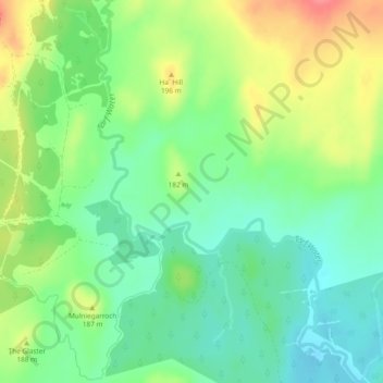 Mappa topografica Belgaverie, altitudine, rilievo