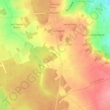 Mappa topografica D 955, altitudine, rilievo