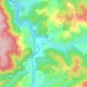 Mappa topografica Labrot, altitudine, rilievo