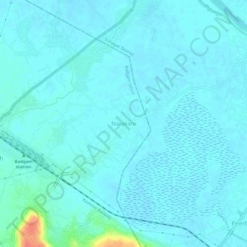 Mappa topografica Narakara, altitudine, rilievo