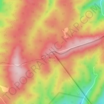 Mappa topografica Fletcher Knob, altitudine, rilievo