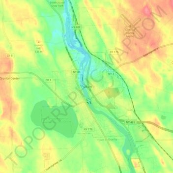 Mappa topografica Fulton, altitudine, rilievo