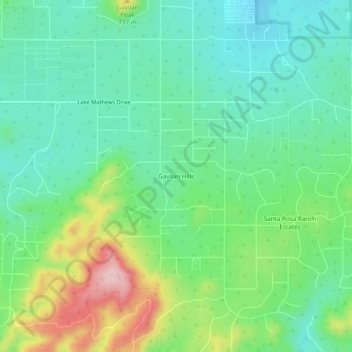 Mappa topografica Gavilan Hills, altitudine, rilievo