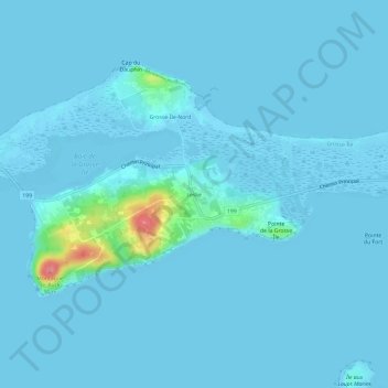 Mappa topografica Leslie, altitudine, rilievo