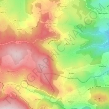 Mappa topografica Chavanne, altitudine, rilievo