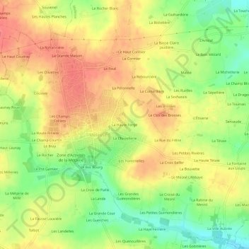 Mappa topografica La Haute Forge, altitudine, rilievo