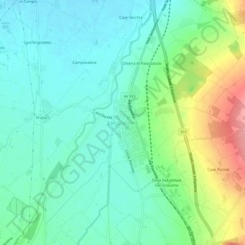Mappa topografica San Giacomo, altitudine, rilievo