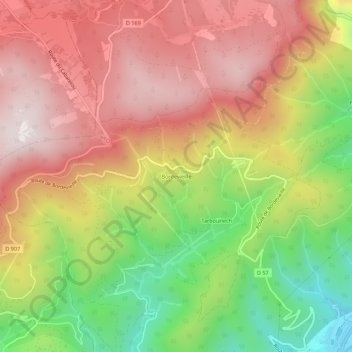 Mappa topografica Bordevieille, altitudine, rilievo
