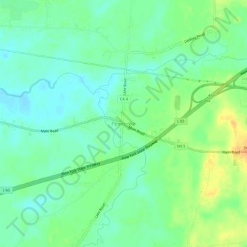 Mappa topografica Pembroke, altitudine, rilievo
