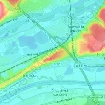Mappa topografica La Capellière, altitudine, rilievo