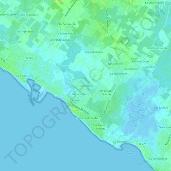 Mappa topografica Les Pibles, altitudine, rilievo