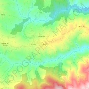 Mappa topografica Progo, altitudine, rilievo