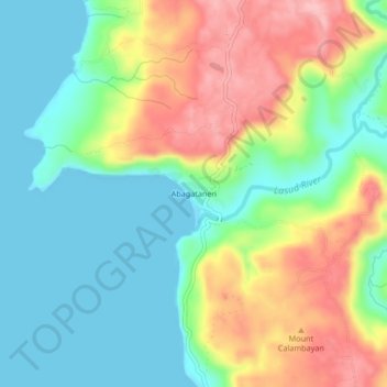 Mappa topografica Abagatanen, altitudine, rilievo