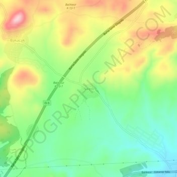 Mappa topografica Naipli, altitudine, rilievo