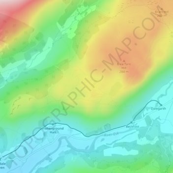 Mappa topografica Sineytarn Moss, altitudine, rilievo