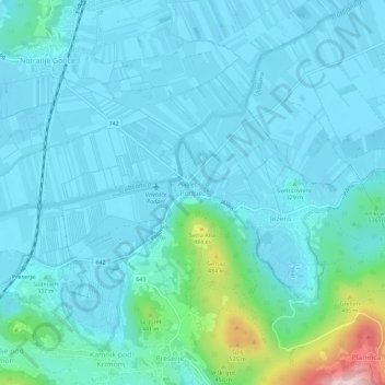 Mappa topografica Podpeč, altitudine, rilievo