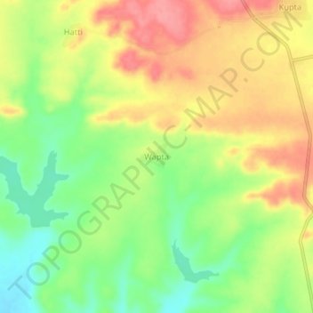 Mappa topografica Wapta, altitudine, rilievo