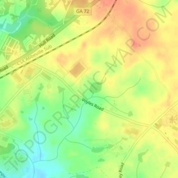 Mappa topografica Dupont Dam, altitudine, rilievo