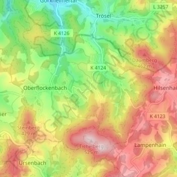 Mappa topografica Steinklingen, altitudine, rilievo